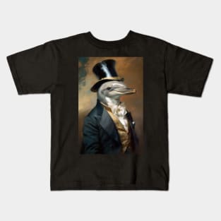 Dapper Dolphin Animal Portrait Kids T-Shirt